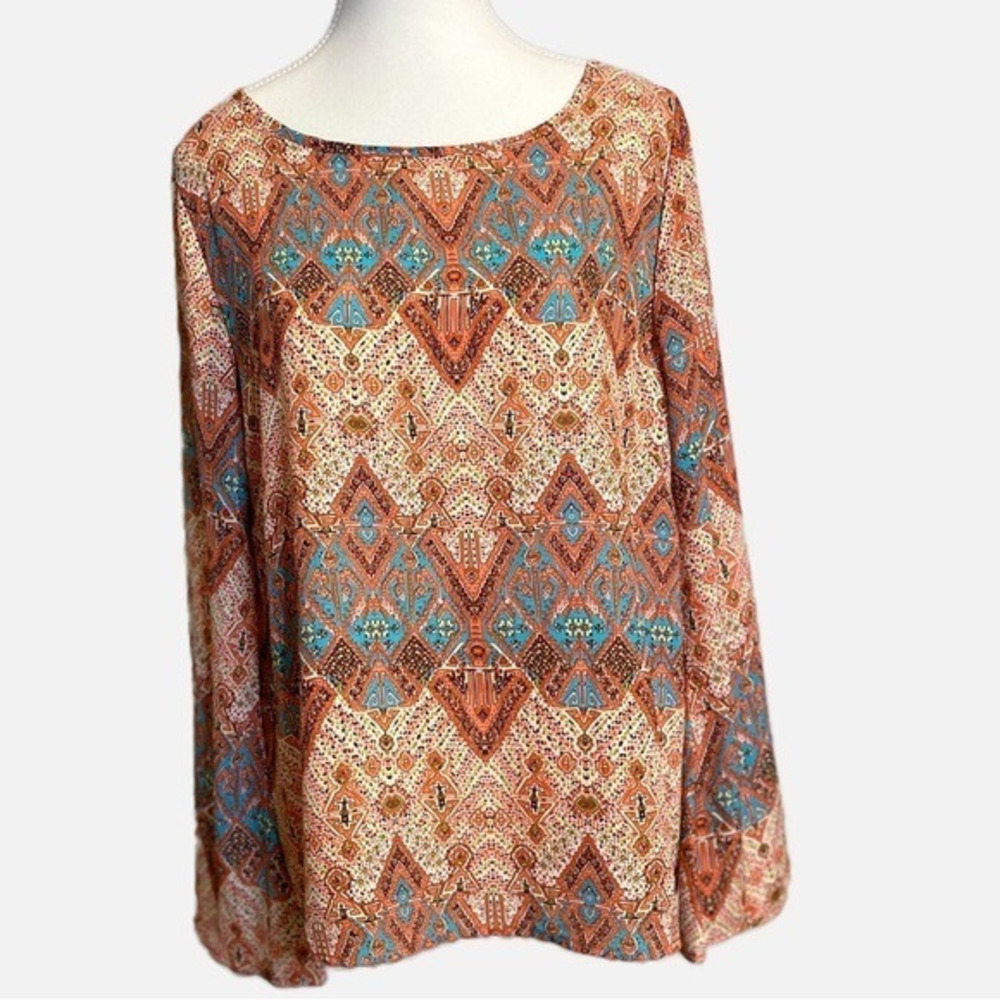 Wishful Park Colorful Bohemian Flowy Blouse‎